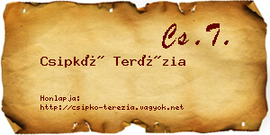 Csipkó Terézia névjegykártya